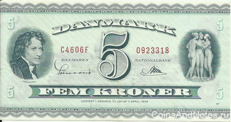 5 крон 1960 года. Дания. р42r