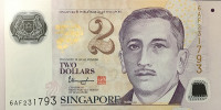 2 доллара 2006-2015 годов. Сингапур. р46h