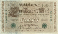 1000 марок 21.04.1910 года. Германия. р45b