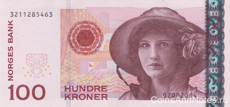 100 крон 2004 года. Норвегия. р49b