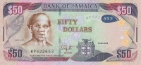 Банкнота 50 долларов 01.06.2018 года. Ямайка. р94