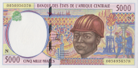 5000 франков 2000 года. Экваториальная Гвинея. р504Nf