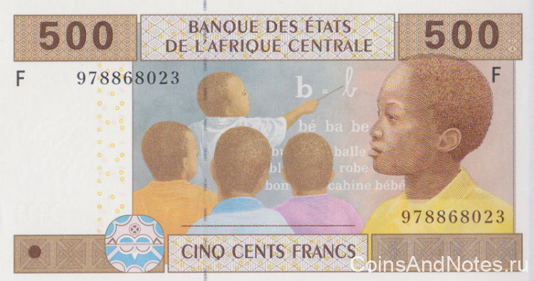 500 франков 2002 года. Экваториальная Гвинея. р506F(d)