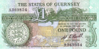 Банкнота 1 фунт 1980-89 годов. Гернси. р48а