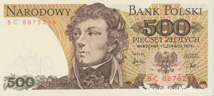 500 злотых 01.06.1979 года. Польша. р145с