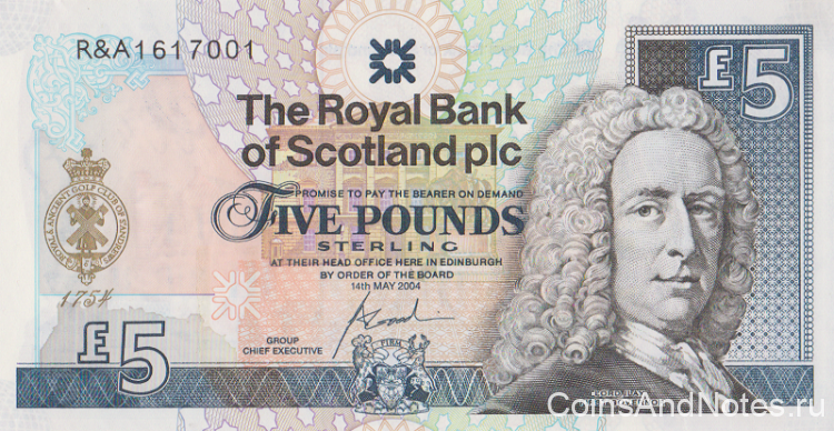 5 фунтов 2004 года. Шотландия. р363