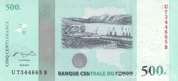 500 франков 2010 года. Конго. р100