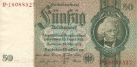 50 рейхсмарок 1933 года. Германия. р182а(2-2)
