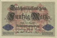 50 марок 05.08.1914 года. Германия. р49b