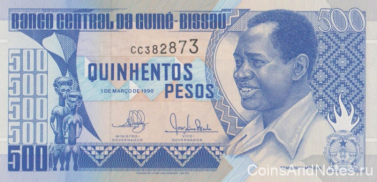 500 песо 1990 года. Гвинея-Биссау. р12