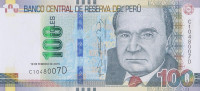 Банкнота 100 солей 2015 года. Перу. р195