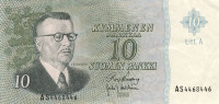 10 марок 1963 года. Финляндия. р104а(98)