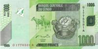 Банкнота 1000 франков 2005 года. Конго. р101a