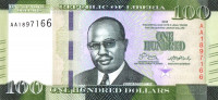 Банкнота 100 долларов 2016 года. Либерия. р35а