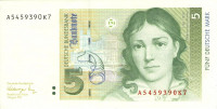 5 марок 1991 года. ФРГ. р37