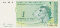Банкнота 1 марка 1998 года. Босния и Герцеговина. р59