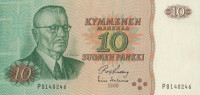 Банкнота 10 марок 1980 года. Финляндия. р111а(28)