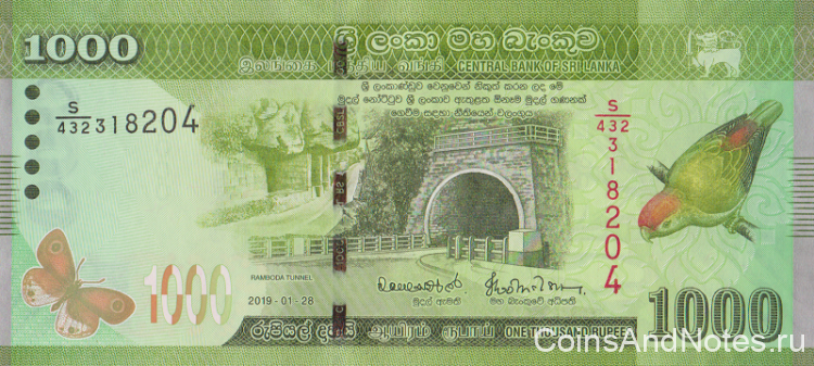 1000 рупий 2019 года. Шри-Ланка. р127