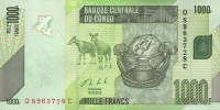 Банкнота 1000 франков 2013 года. Конго. р101b