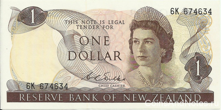 1 доллар 1967-1981 годов. Новая Зеландия. р163b