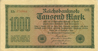 1000 марок 15.09.1922 года. Германия. р76