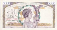 5000 франков 31.07.1941 года. Франция. р97с
