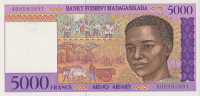 Банкнота 5000 франков 1995 года. Мадагаскар. р78а