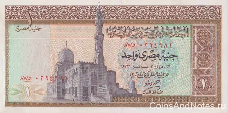 1 фунт 1973 года. Египет. р44b