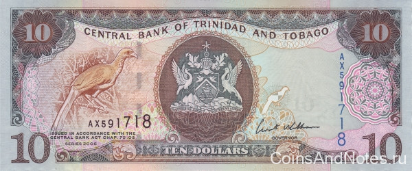10 долларов 2006 года. Тринидад и Тобаго. р48