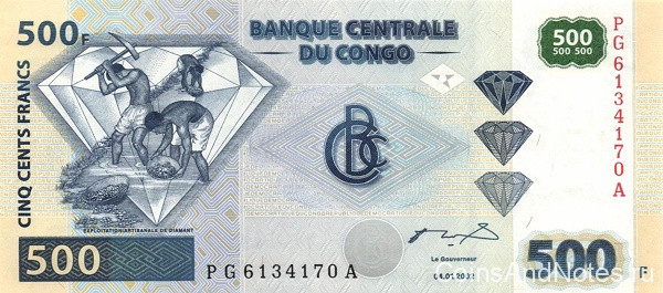 500 франков 2002 года. Конго. р new