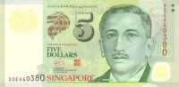 5 долларов 2007-2016 годов. Сингапур. р47а