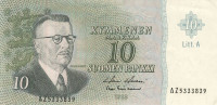 10 марок 1963 года. Финляндия. р104а(121)
