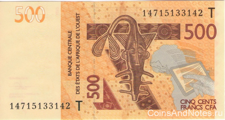 500 франков 2014 года. Того. р819Та