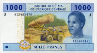 Банкнота 1000 франков 2002 года. Камерун. р207Uc
