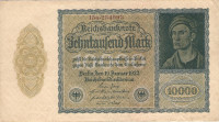 10 000 марок 19.01.1922 года. Германия. р72(2)