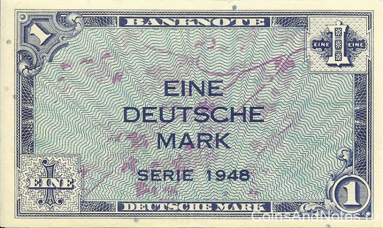 1 марка 1948 года. ФРГ. р2а