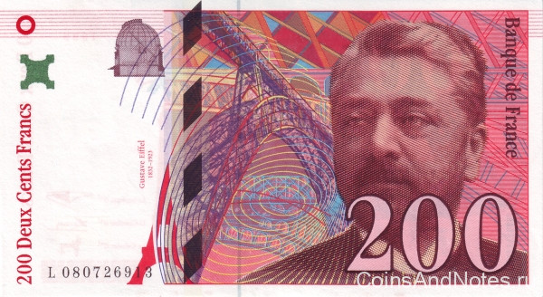 200 франков 1999 года. Франция. р159с