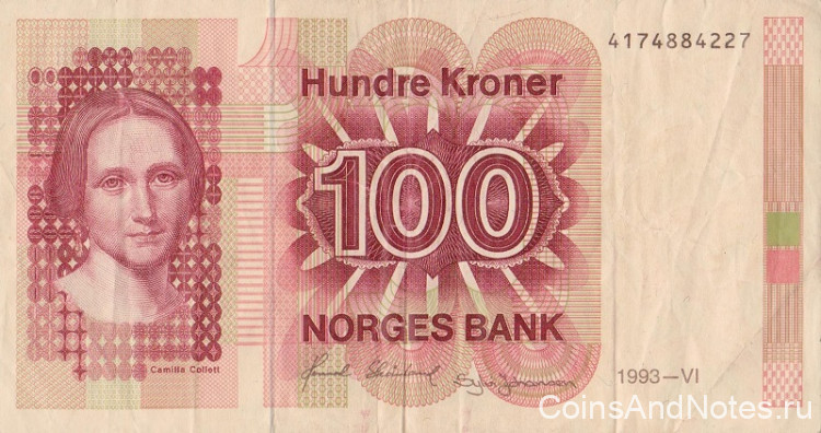 100 крон 1993 года. Норвегия. р43d