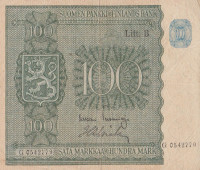 100 марок 1945 года. Финляндия. р88(20)