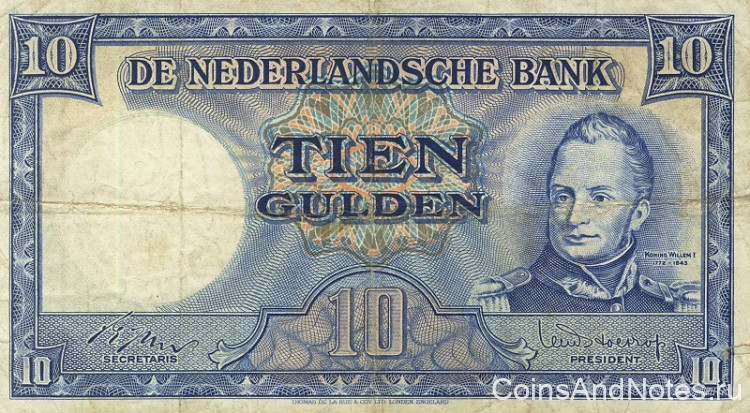 10 гульденов 1949 года. Нидерланды. р83