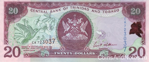 20 долларов 2006 года. Тринидад и Тобаго. р49а