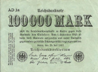 100 000 марок 25.07.1923 года. Германия. р91