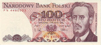 Банкнота 100 злотых 01.12.1988 года. Польша. р143е