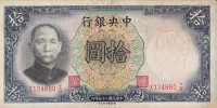 10 юаней 1936 года. Китай. р214а
