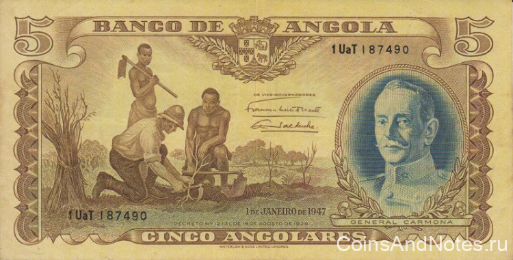 5 анголаров 1947 года. Ангола. р77