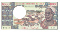 1000 франков 1983 года. Конго. р3е