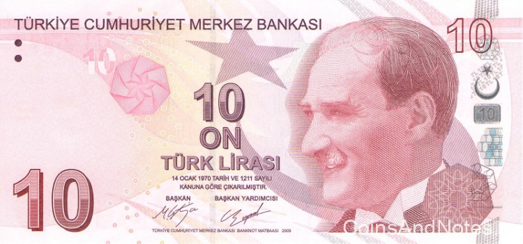 10 лир 2009 года. Турция. р223c