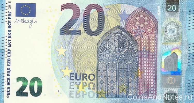 20 евро 2015 года. Франция. р22u