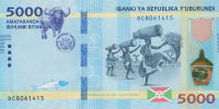 5000 франков 2018 года. Бурунди. р53(18)