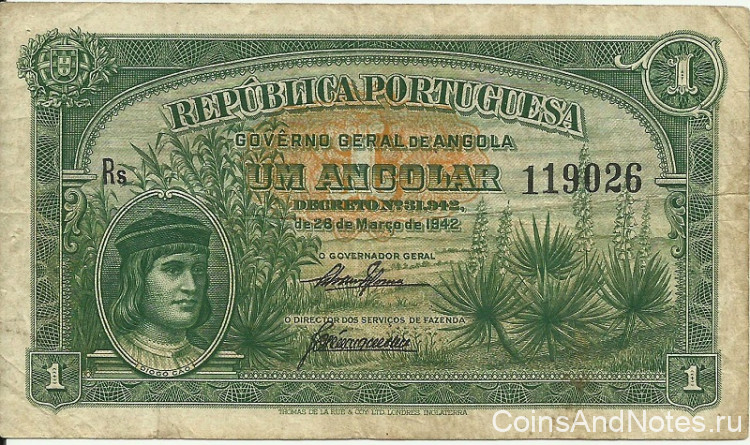 1 анголар 1942 года. Ангола. р68